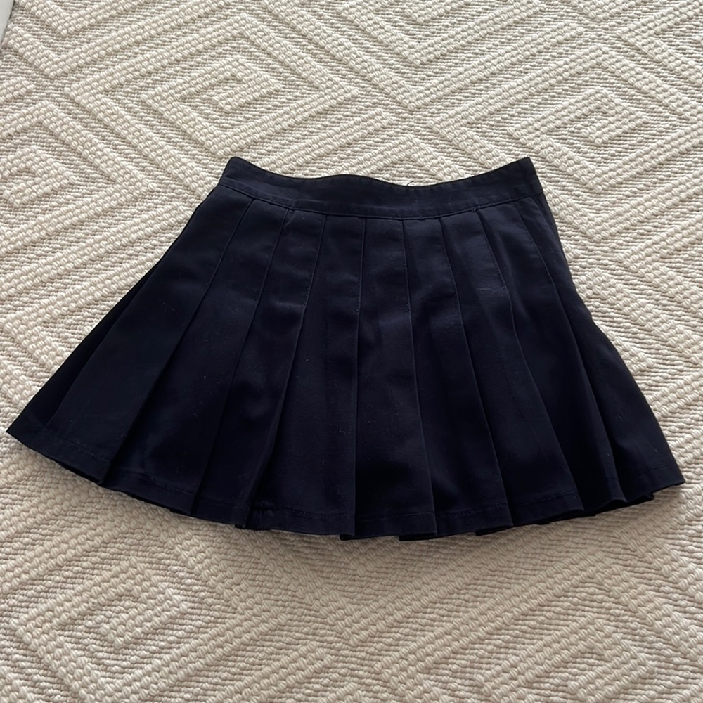 john galt navy pleated skirt